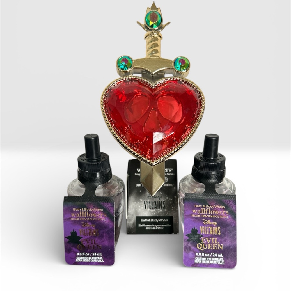 Bath & Body Works DISNEY EVIL QUEEN PIERCED HEART WALLFLOWER PLUG & BULBS New!
